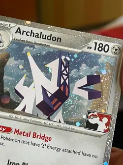 POKEMON ARCHALUDON 107/142 RARE COSMOS HOLOFOIL WITH SWIRL PLAY! PRIZE PROMO NM - Image 3