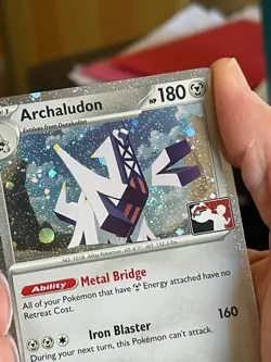 POKEMON ARCHALUDON 107/142 RARE COSMOS HOLOFOIL WITH SWIRL PLAY! PRIZE PROMO NM - Image 4