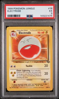 1999 POKEMON JUNGLE #18 ELECTRODE PSA 5 - Image 1