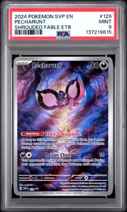 2024 POKEMON SVP SHROUDED FABLE ELITE TRAINER BOX #129 PECHARUNT PSA 9 - Image 1