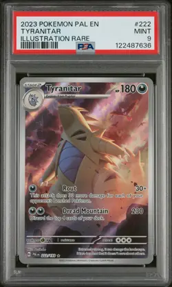 2023 POKEMON PAL EN-PALDEA EVOLVED ILLUSTRATION RARE #222 TYRANITAR PSA 9 - Image 1