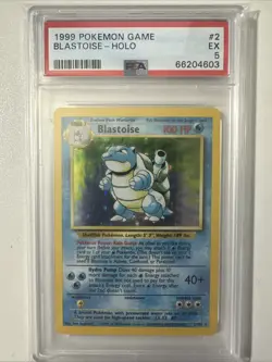 Pokemon PSA 5 Blastoise 002/102 Base Set Holo - Image 1