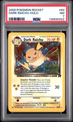 2000 POKEMON ROCKET #83 DARK RAICHU-HOLO PSA 7 - Image 1