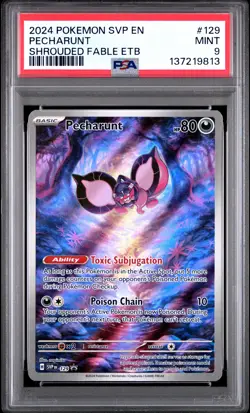 2024 POKEMON SVP EN-SV BLACK STAR PROMO #129 PECHARUNT PSA 9 - Image 1