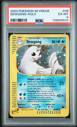 2003 POKEMON SKYRIDGE #H6 DEWGONG-HOLO PSA 6 - Image 1