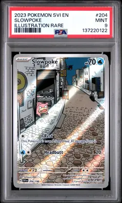 2023 POKEMON SVI EN-SCARLET & VIOLET ILLUSTRATION RARE #204 SLOWPOKE PSA 9 - Image 1