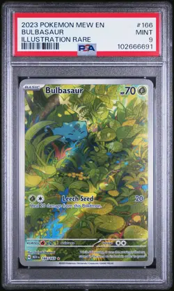 2023 POKEMON MEW EN-151 ILLUSTRATION RARE #166 BULBASAUR PSA 9 - Image 1