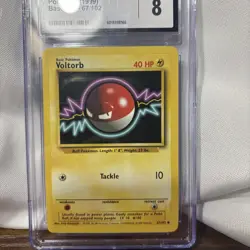 Voltorb Pokemon Base Set 1999 67/102 Shadowless CGC 78 Near Mint +, Rare TCG - Image 3