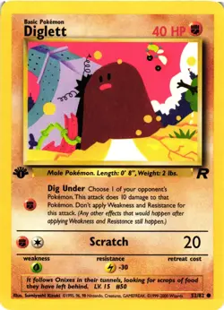 Pokemon TCG Diglett 52/82 Team Rocket 1st Edition Common LP - Image 1