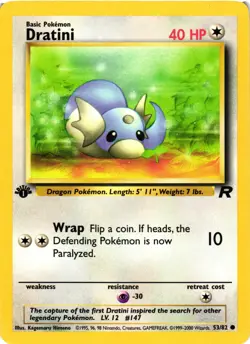 Pokemon TCG Dratini 1st Edition 53/82 Team Rocket Common LP - Image 1