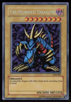 Tri-Horned Dragon LOB-000 Secret Rare Unlimited Yu-Gi-Oh - Image 1