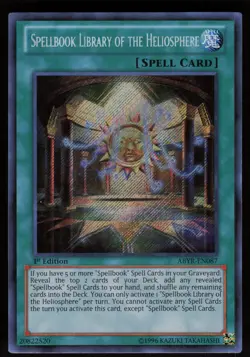 Spellbook Library of the Heliosphere ABYR-EN087 Secret Rare 1st Edition Yu-Gi-Oh - Image 1