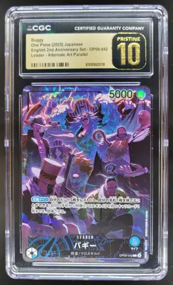 2025 ONE PIECE CCG JAPANESE BUGGY LEADER ALT ART OP09-042 CGC 10 PRISTINE C PT - Image 1