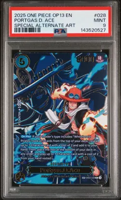2025 ONE PIECE CARRYING ON HIS WILL SPECIAL ALT ART #028 PORTGAS D. ACE PSA 9 - Image 1