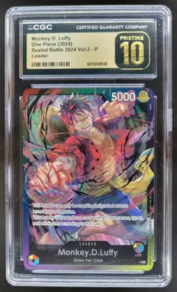 2024 ONE PIECE CCG MONKEY D. LUFFY LEADER SEALED BATTLE CGC 10 B PT - Image 1