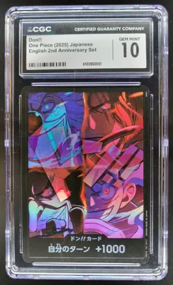 2025 ONE PIECE CCG JAPANESE DON!! 2ND ANNIVERSARY CGC 10 D PT - Image 1