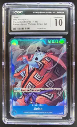 2025 ONE PIECE CCG JINBE PROMO SEVEN WARLORDS P-030 CGC 10 C PT - Image 1