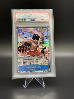2025 ONE PIECE OP11-118 MONKEY D LUFFY MANGA ALT ART English PSA 10 GEM MINT - Image 1