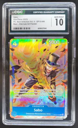 2025 ONE PIECE CCG SABO RARE ALT ART OP10-049 CGC 10 B PT - Image 1