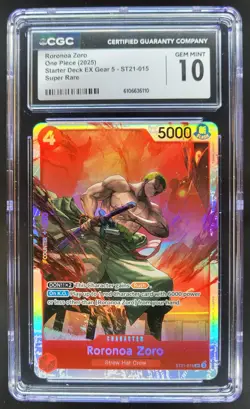 2025 ONE PIECE CCG RORONOA ZORO SUPER RARE ST21-015 CGC 10 C PT - Image 1