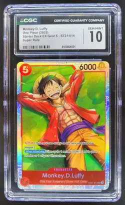 2025 ONE PIECE CCG MONKEY D. LUFFY SUPER RARE ST21-014 CGC 10 C PT - Image 1