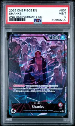 2025 ONE PIECE ENGLISH VERSION 2ND ANNIVERSARY SET #001 SHANKS PSA 9 - Image 1