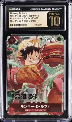 2024 ONE PIECE JPN MOS BURGER COLLAB PROMO MONKEY D. LUFFY CGC 10 PRISTINE - Image 1