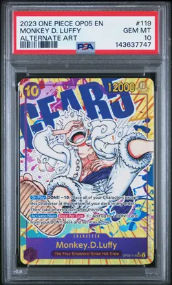 2023 ONE PIECE OP05-AWAKENING OF THE NEW ERA ALT ART #119 MONKEY D. LUFFY PSA 10 - Image 1