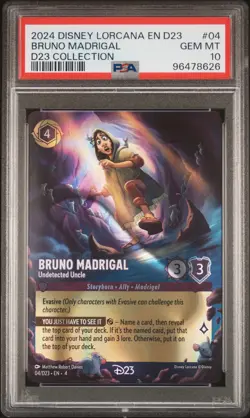 2024 DISNEY LORCANA EN D23 BRUNO MADRIGAL UNDETECTED UNCLE PSA 10 - Image 1