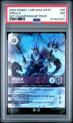 2024 DISNEY LORCANA EN P1-PROMO #38 URSULA - SEA WITCH QUEEN PSA 7 - Image 1