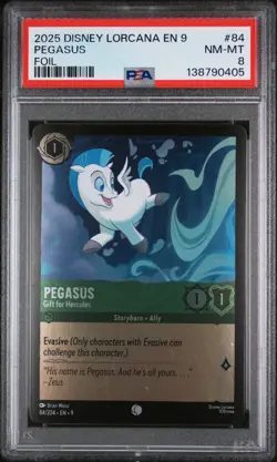 2025 DISNEY LORCANA EN 9-FABLED FOIL #84 PEGASUS - GIFT FOR HERCULES PSA 8 - Image 1
