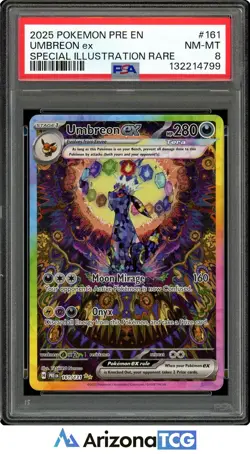 Pokemon 2025 Umbreon ex 161/131 SIR Prismatic Evolutions PSA 8 - Image 1