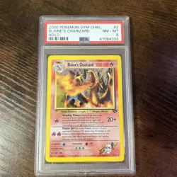 Pokemon TCG Blaine's Charizard 2/132 Gym Challenge Holo Corrected Symbol PSA 8 - Image 1