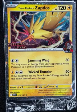 Team Rocket's Zapdos 070/182 SEALED - Asia Exclusive -Destined Rivals - Pokemon - Image 3