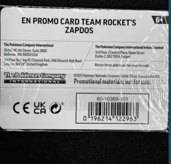 Team Rocket's Zapdos 070/182 SEALED - Asia Exclusive -Destined Rivals - Pokemon - Image 4