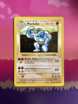 Pokemon Card Machoke Shadowless Base Set Uncommon 34/102 Near Mint - Image 1