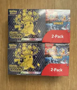 Surging Sparks Costco Bundle Lot Of 2 Pokemon Sealed ETB & Booster Bundle - Image 1
