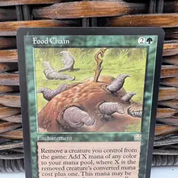 Vintage 1999 Magic The Gathering Food Chain Mercadian Masques Rare Green Card - Image 2