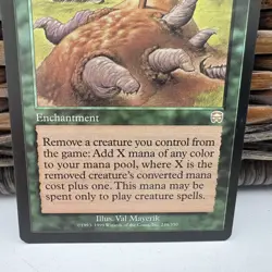 Vintage 1999 Magic The Gathering Food Chain Mercadian Masques Rare Green Card - Image 3