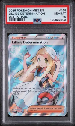 Pokemon Mega Evolution Secret Trainer Lillie's Determination 169/132 Ultra Rare - Image 1