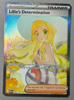 Pokemon Mega Evolution Lillie's Determination 184/132 SIR SCRATCHED - Image 1