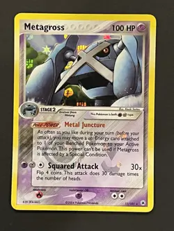 Pokemon 2004 EX Hidden Legends Reverse Holo Rare Metagross #11/101 Card - Image 1