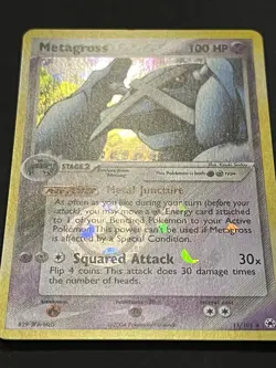 Pokemon 2004 EX Hidden Legends Reverse Holo Rare Metagross #11/101 Card - Image 2