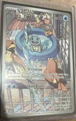 Pokemon TCG - Squirtle 148/142 - Stellar Crown Illustration Rare Card - Image 1