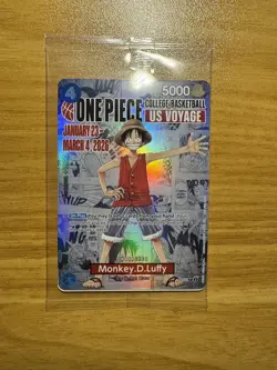 One Piece Monkey D. Luffy US Voyage College Basketball Card Rutgers AND 2 Poster - Image 1