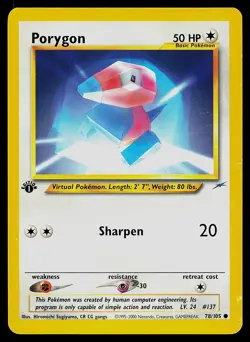 Pokemon Card Porygon 78/105 Neo Destiny 1st Edition - Image 1