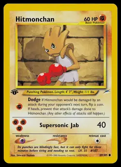 Pokemon Card - Hitmonchan Neo Destiny 69/105 Common 1st Edition - Image 1