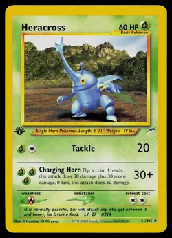 Pokemon Card - Heracross Neo Destiny 41/105 Uncommon 1st Edition - Image 1