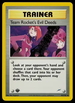 Pokemon Card - Team Rocket's Evil Deeds Neo Destiny 103/105 Uncommon 1st Edition - Image 1