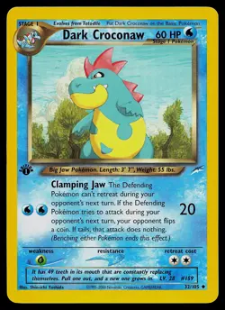 Pokemon Card - Dark Croconaw Neo Destiny 32/105 Uncommon 1st Edition - Image 1